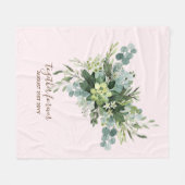 カスタムブライドメイドブライダルパーティギフトグリーン フリースブランケット (正面(横))