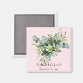 カスタムブライドメイドブライダルパーティギフトグリーン マグネット (正面/裏面)