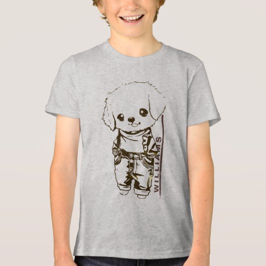 カスタムブラウンのグラフィック名TシャツTri-Blendシャツ トライブレンドTシャツ (正面)