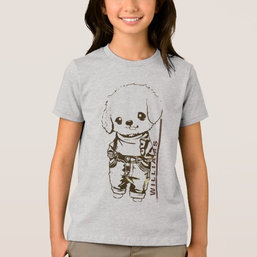 カスタムブラウンのグラフィック名TシャツTri-Blendシャツ トライブレンドＴシャツ (正面)