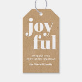 カスタムブラウンクフェイクラフト紙テクスチャパターン ギフトタグ (正面)