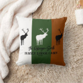 カスタムブラウング素朴リーンホワイトエルクシルエット クッション (ブランケット)