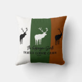 カスタムブラウング素朴リーンホワイトエルクシルエット クッション (裏面)