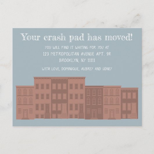 カスタムブラウンストーン引越し案内葉書 案内ポストカード (正面)