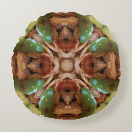 カスタムブラウンデザイン円枕 ラウンドクッション