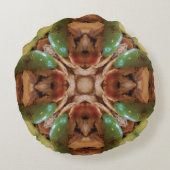 カスタムブラウンデザイン円枕 ラウンドクッション (裏面)