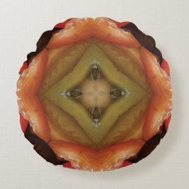 カスタムブラウンデザイン円枕 ラウンドクッション