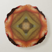 カスタムブラウンデザイン円枕 ラウンドクッション (裏面)