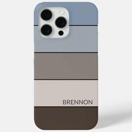 カスタムブラウンブルータウペググレーブラックストライプ Case-Mate iPhoneケース (裏面)