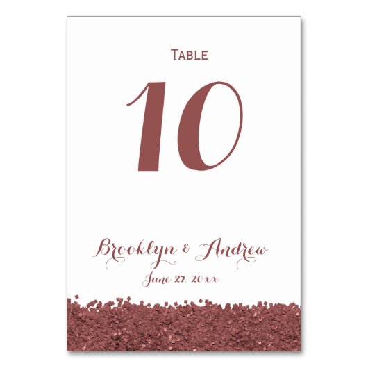 カスタムブラウンマルサラ結婚ホワイトのテーブル番号 テーブルナンバー (正面)