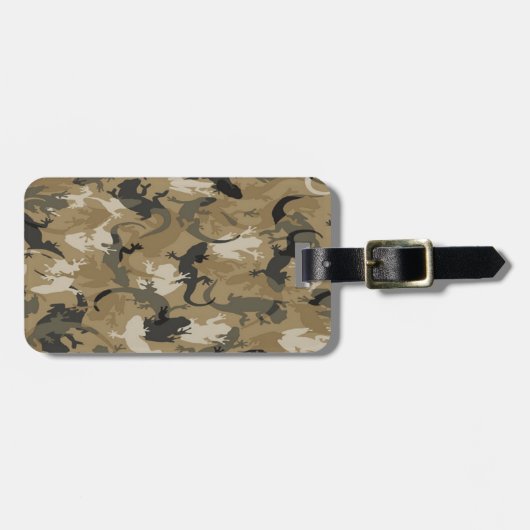 カスタムブラウン爬虫類迷彩荷物タグ ラゲッジタグ (正面横)