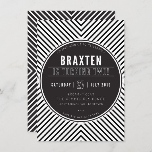 カスタムブラクテンのレインボー誕生日パーティー招待状 招待状 (正面/裏面)