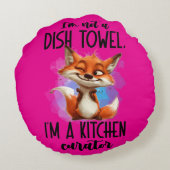 カスタムブラシ付きポリエステル丸装飾用クッション(16インチ) ラウンドクッション (裏面)