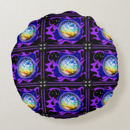 カスタムブラシ付きポリエステル丸装飾用クッション(16インチ) ラウンドクッション