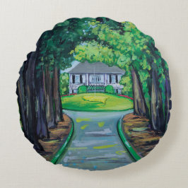 カスタムブラシ付きポリエステル丸装飾用クッション(16インチ) ラウンドクッション