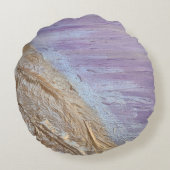 カスタムブラシ付きポリエステル丸装飾用クッション(16インチ) ラウンドクッション (裏面)