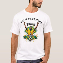 カスタムブラジルサッカーフットボールチームサポーター Tシャツ