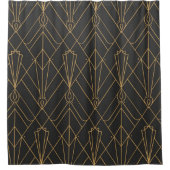 カスタムブラッエレガントクと金ゴールドのパターン シャワーカーテン (正面)