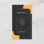 カスタムブラッエレガントク黄色3D 名刺 (裏面)