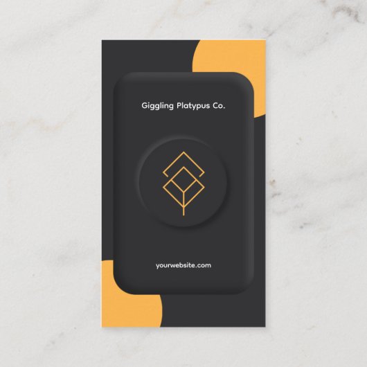 カスタムブラッエレガントク黄色3D 名刺 (裏面)