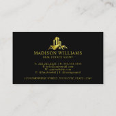 カスタムブラックおよび金ゴールドプレミアム実在エステートエージェント 名刺 (裏面)