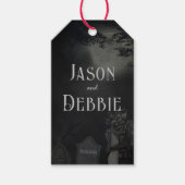 カスタムブラックとグレーフローラゴシック結婚ズ ギフトタグ (正面)