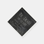 カスタムブラックとグレーフローラゴシック結婚ズ スタンダードカクテルナプキン (角)