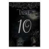 カスタムブラックとグレーフローラゴシック結婚ズ テーブルナンバー (正面)