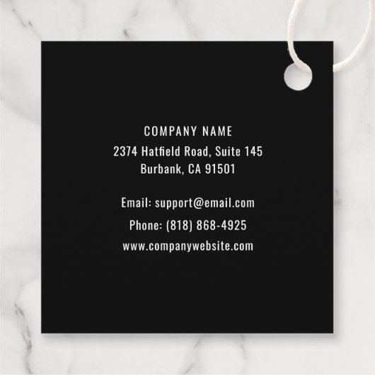カスタムブラックのロゴビジネスラベル フェイバータグ (裏面)