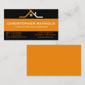 カスタムブラックアンドオレンジホーム建物建築 名刺 (正面/裏面)