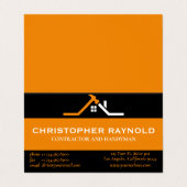 カスタムブラックアンドオレンジホーム建物建築 名刺 (外部フラット)