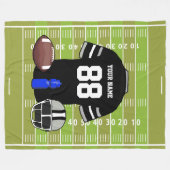 カスタムブラックアンドグレーサッカージャージーオンフィールド フリースブランケット (正面(横))