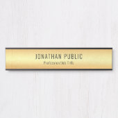 カスタムブラックアンド金ゴールドグラマーテンプレートエレガント サインプレート (正面)