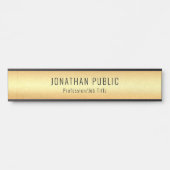 カスタムブラックアンド金ゴールドグラマーテンプレートエレガント サインプレート (正面)