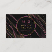 カスタムブラックイエローパープルグリッタープロフェッショナル 名刺 (正面)