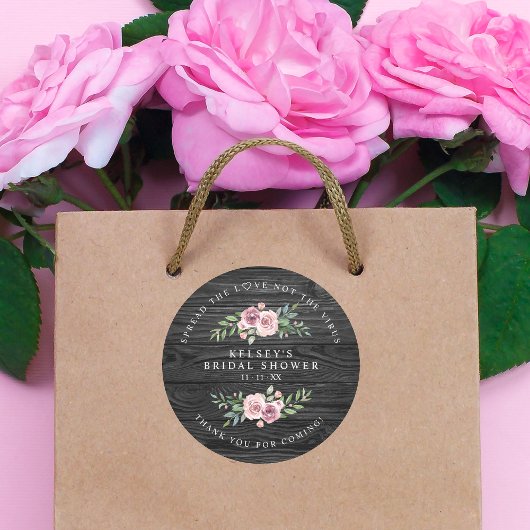 カスタムブラックウッドガーランドブライダルシャワーサニタイザ ラウンドシール