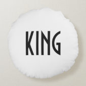 カスタムブラックカラークラウンキング文字ラウンドピロー ラウンドクッション (裏面)