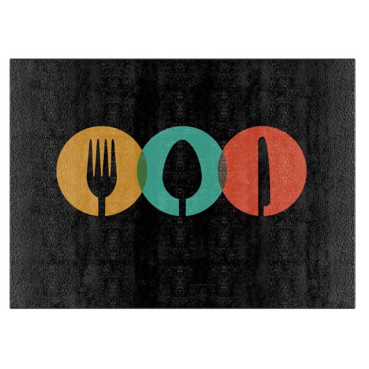 カスタムブラックガラス切削板 カッティングボード (正面)