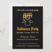 カスタムブラックキャットこうもりおもしろい引用文ハローウィンパーティ 招待状 (裏面)
