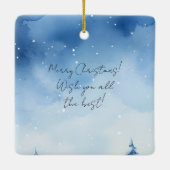 カスタムブラックキャットウィンターファミリークリスマスホリデー セラミックオーナメント (裏面)