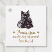 カスタムブラックキャット結婚式の引き出物ラベル フェイバータグ (正面)