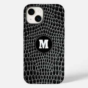 カスタムブラッククロックモノグラムフェイクワニの皮 Case-Mate iPhone 14ケース