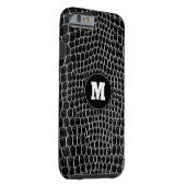 カスタムブラッククロックモノグラムフェイクワニの皮 Case-Mate iPhoneケース (裏面/右)