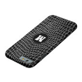 カスタムブラッククロックモノグラムフェイクワニの皮 Case-Mate iPhoneケース (底)