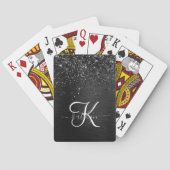 カスタムブラックグリッタースパークルモノグラム トランプ (裏面)