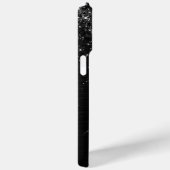カスタムブラックグリッタースパークルモノグラム Case-Mate iPhoneケース (裏面 / 右)