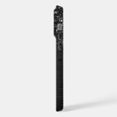 カスタムブラックグリッタースパークルモノグラム iPhoneケース (左側面)