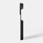カスタムブラックグリッタースパークルモノグラム iPhoneケース (左側面)