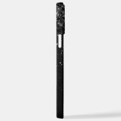 カスタムブラックグリッタースパークルモノグラム iPhoneケース (右側面)