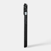 カスタムブラックグリッタースパークルモノグラム iPhone 15ケース (左側面)